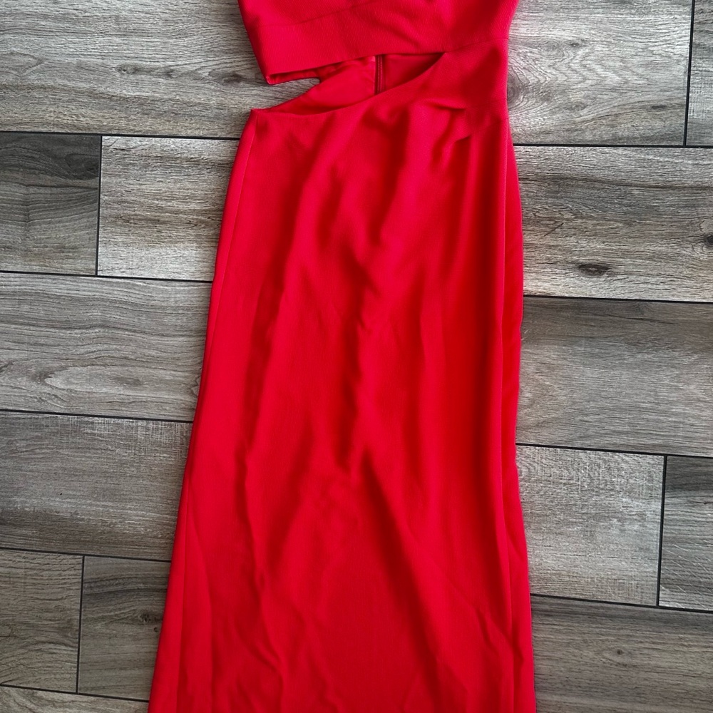 BCBGMaxAzria One Shoulder Red Dress